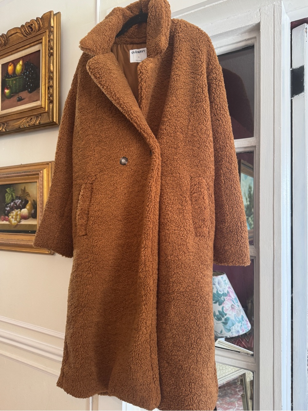 Old Navy Teddy Coat in Caramel